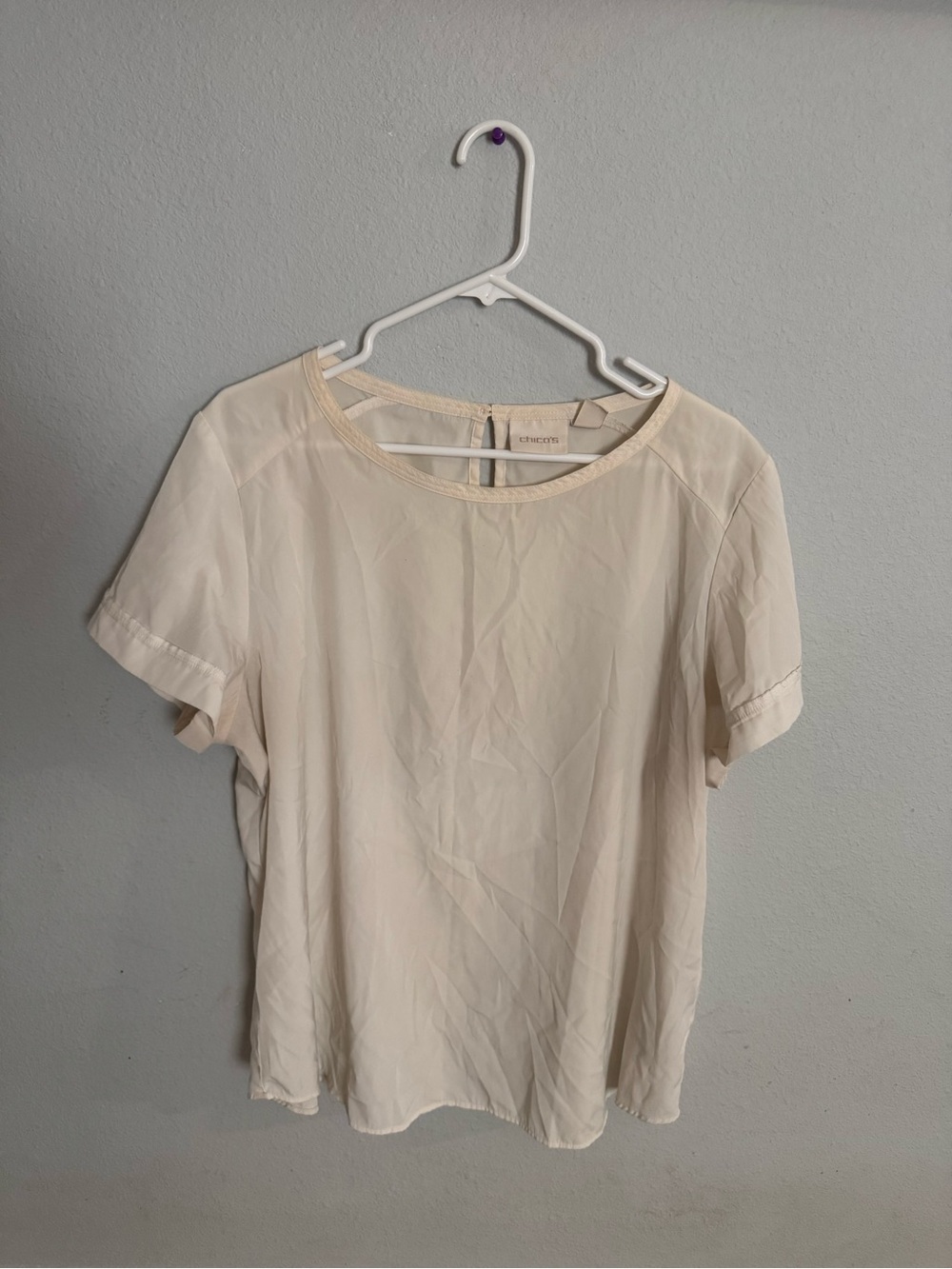 Chico’s Cream Short Sleeve Blouse